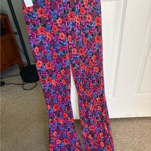 Wild Fable Floral Boot Cut Pants - Red and Purple